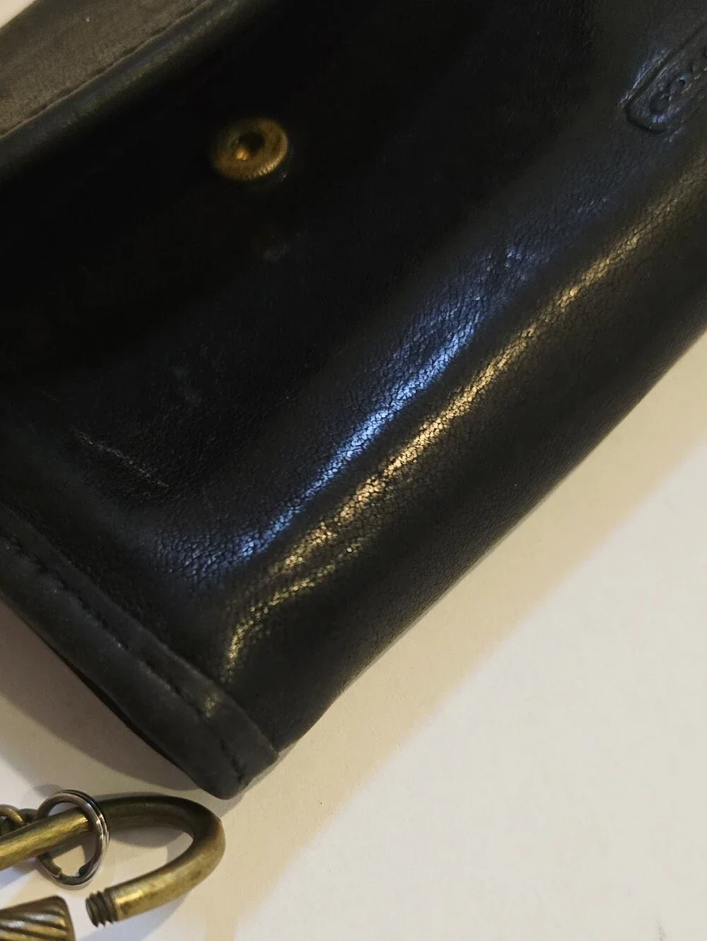 Vintage Coach Black Leather Multifunction Wallet Key Case Coin Purse 7219 Boxed